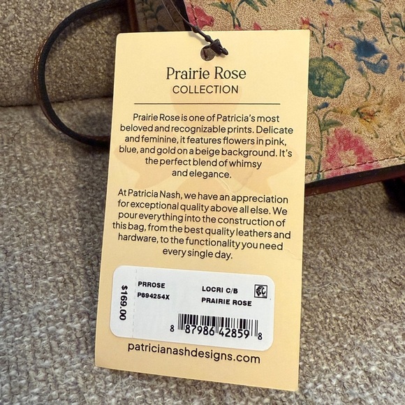 Patricia Nash Prairie Rose Floral Leather Crossbody Bag, Locri Purse, NWT - Picture 9 of 9